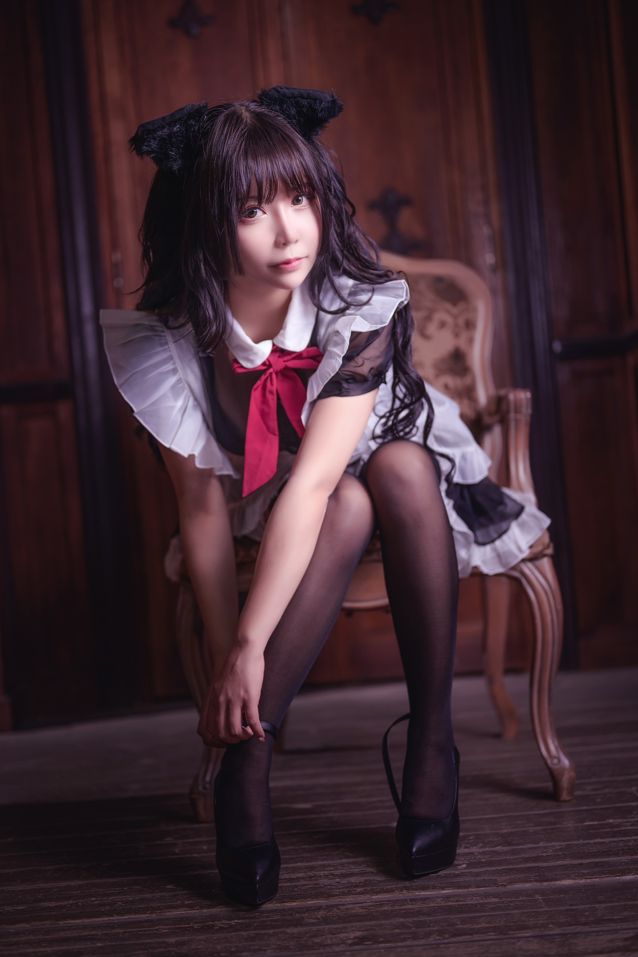 图片[1]-抱走莫子aa – NO.024 黑絲貓咪小女仆電子版[44P]-XikXak